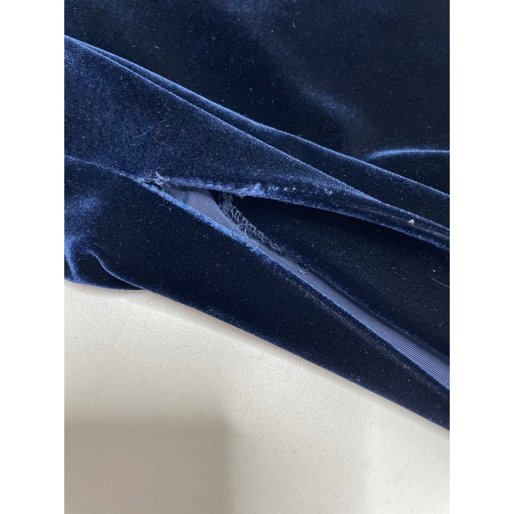 R&M Richards Vintage 90s Navy Blue Velvet Beaded Maxi Dress Gown 12 Wedding Glam - Picture 12 of 12